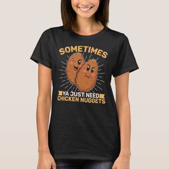 Kycklingnuggets snabbmatsmatare 18 t shirt (Framsida)