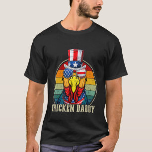 Kycklingpappa Retro solglasögon 4:e juli fäder T Shirt