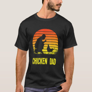 Kycklingpappa Retro solnedgång Jordbrukare Kycklin T Shirt