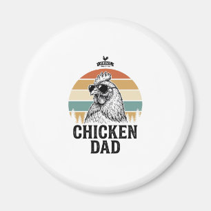 Kycklingpappa Vintage solnedgång Rolig kycklingäls Magnet