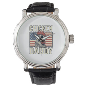 Kycklingpappa Vintage Tupp Patriotisk Armbandsur