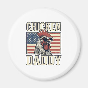 Kycklingpappa Vintage Tupp Patriotisk Magnet