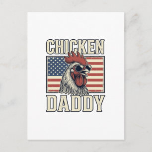 Kycklingpappa Vintage Tupp Patriotisk Vykort
