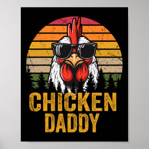Kycklingpappa Vintage Tupp Till Pappa Bonde Far Poster
