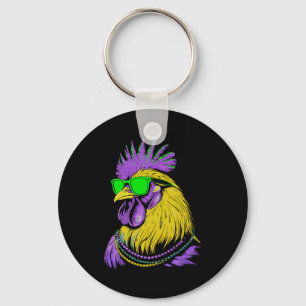 Kycklingpärlor Mardi Gras karneval jordbruk bonde Nyckelring