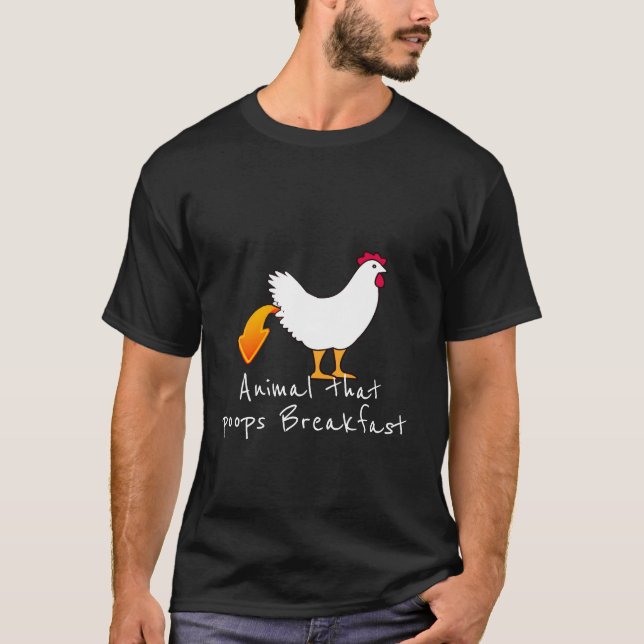 KycklingPoops Breakfast Chicken Butt Humor T Shirt (Framsida)