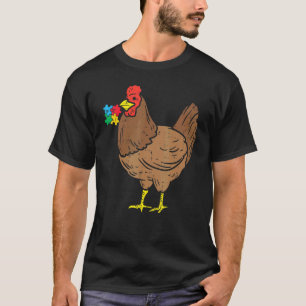 Kycklingpussel Autism Medvetenhet Gårdsdjur Män Kv T Shirt