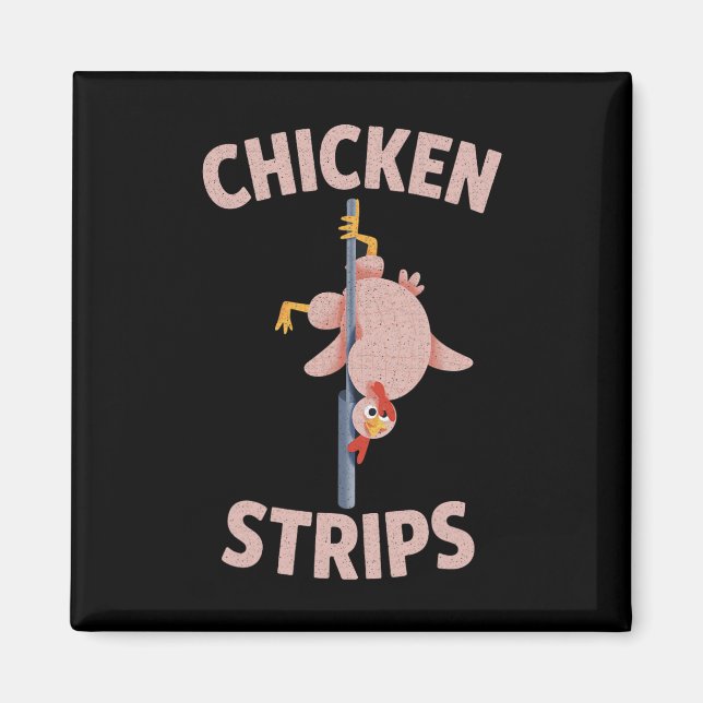 Kycklingremsor Roliga Dumma Dansande Kyckling BBQ  Magnet (Framsidan)
