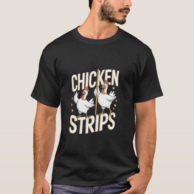 Kycklingremsor Roligt Dansande T Shirt (Framsida)