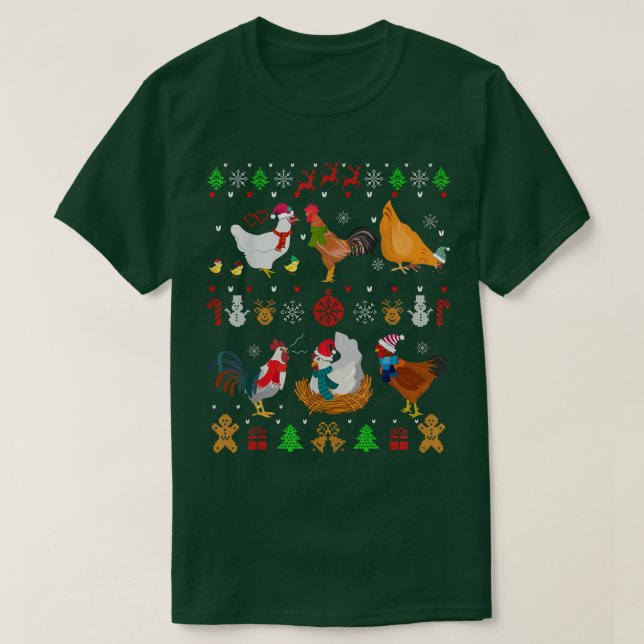 Kycklingsamling Julsötare Santa Chicken T Shirt (Design framsida)