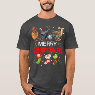Kycklingshjul Ljus God jul Chicken Cute C T Shirt