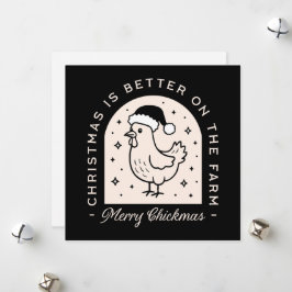 Kycklingshöns Julgårdar slår svartvit Julkort