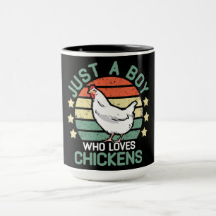 kycklingskjortbarn Bara en pojke som Kärlek Chick Mugg