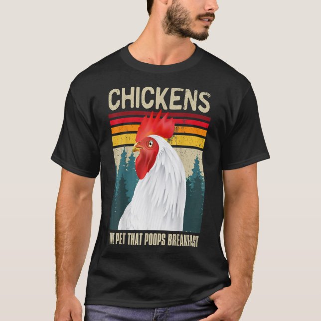 Kycklingskjortor Chickens Pet som poppar T Shirt (Framsida)