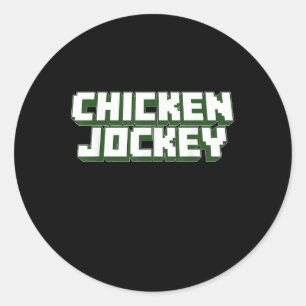 Kycklingskräppost för jockey Video Game Viral Game Runt Klistermärke