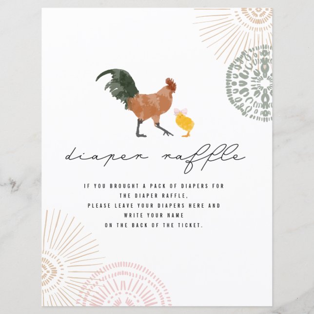 Kycklingskylt för babyskor för Rosa (Framsida)