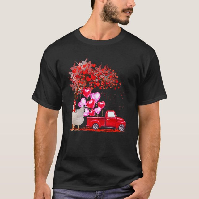 Kycklingslasser Hearts Träd Pickupa Lastbil T Shirt (Framsida)