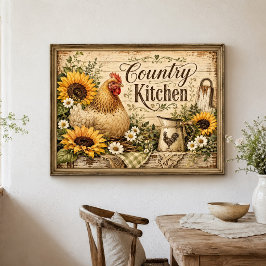 Kycklingsolsånger Landlig Farmhouse Kök Poster