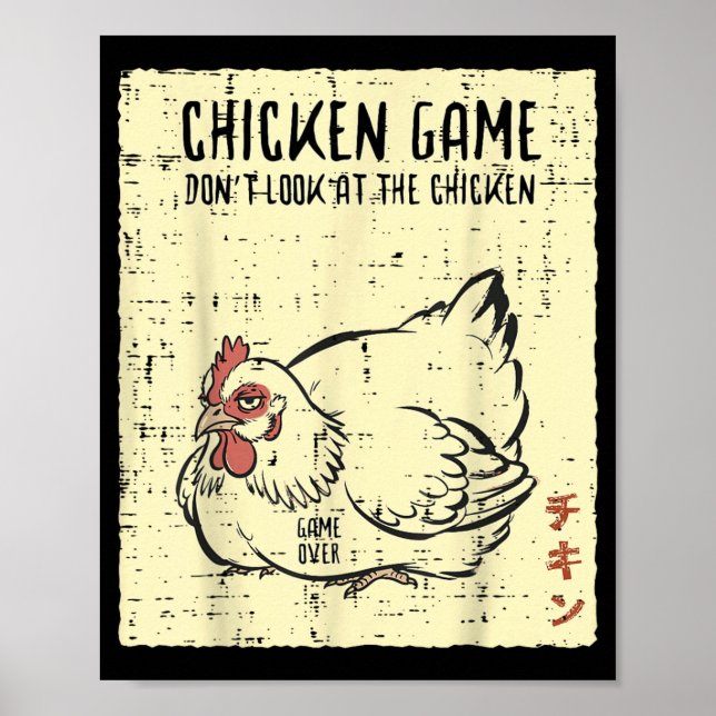 Kycklingspel Titta Inte Game Over Roligt Talesätt  Poster (Framsidan)