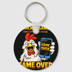 Kycklingspel Titta inte på Kyckling Game Over P Nyckelring