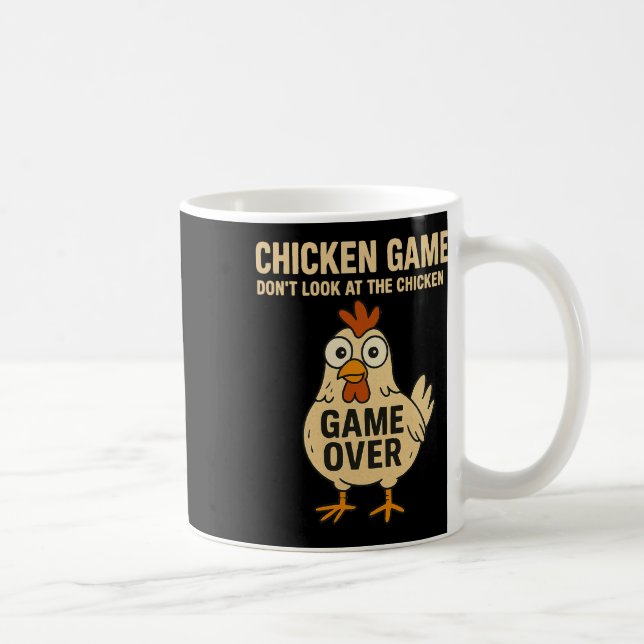 Kycklingspel Titta Inte På Kyckling Spelet är Slut Kaffemugg (Höger)