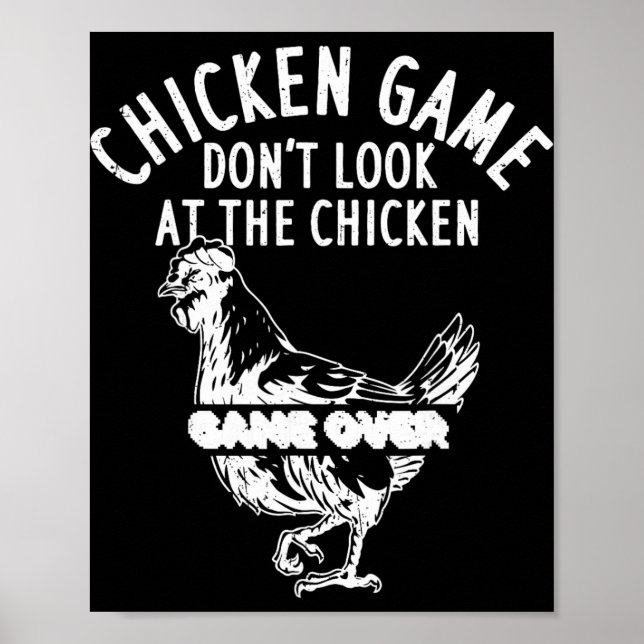 Kycklingspel Titta inte på kycklingen Game Over _ Poster (Framsidan)