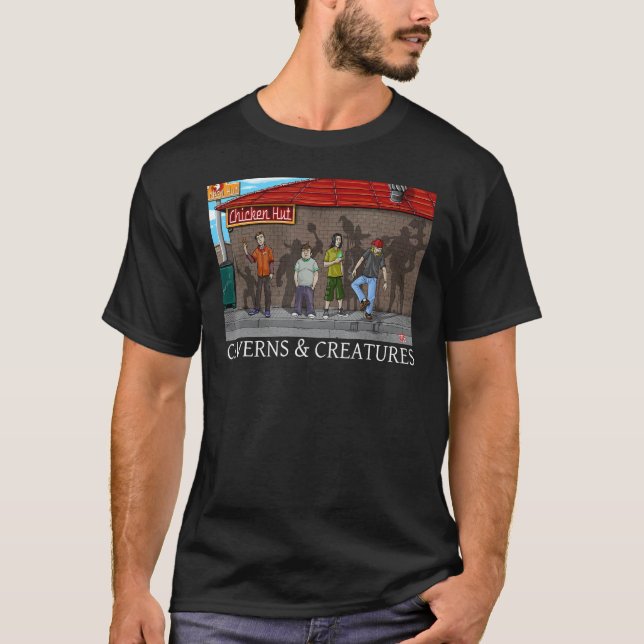 Kycklingstugga Grottor & Varelser T Shirt (Framsida)