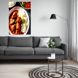 kycklingtikka masala med ris | AI Art Poster