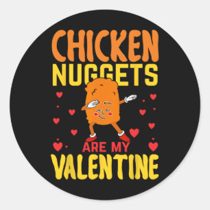 Kycklingungor är min hjärtans roliga Nugget-mat Runt Klistermärke