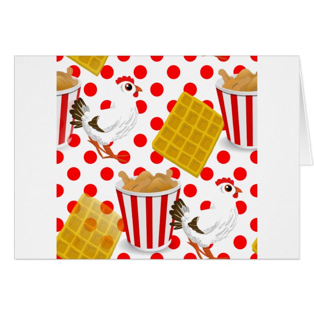 kycklingvåfflor hälsningskort (Framsidan Horizontal)
