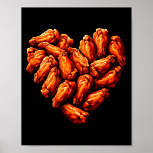 Kycklingvingar Är Mitt Alla Hjärtans Dag Hjärtat R Poster