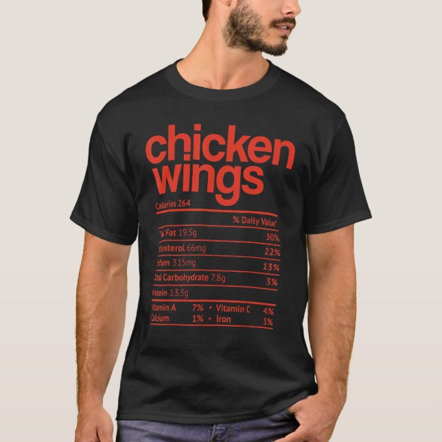 Kycklingvingar Näringsfakta Thanksgiving jul T Shirt (Framsida)