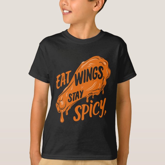 Kycklingvingar Vinge Het Tillagad Kyckling Snabbma T Shirt (Framsida)