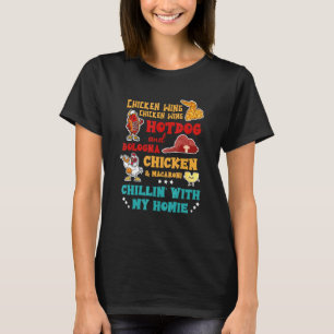 Kycklingvinge Hot Dog Och Bologna Kyckling & Macar T Shirt