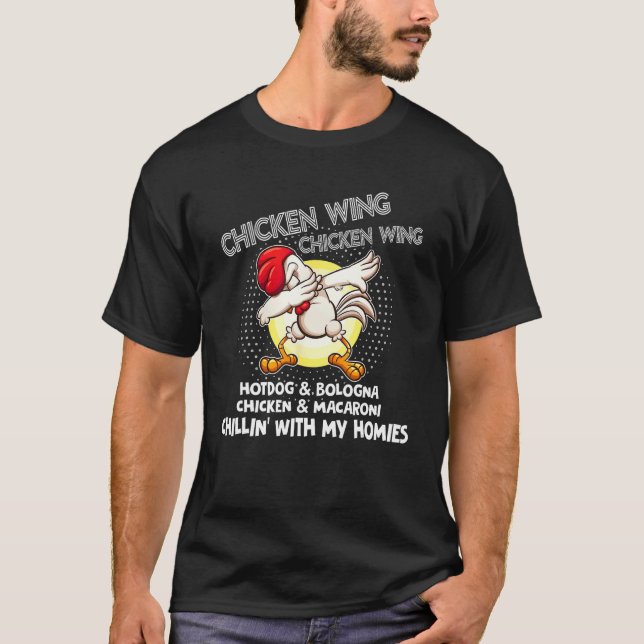 Kycklingvinge Kycklingvinge Rolig sångtext Hot Dog T Shirt (Framsida)