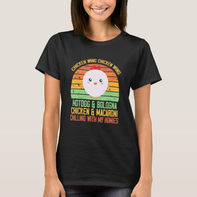 Kycklingvinge Kycklingvinge Sångtext Hot Dog Bolog T Shirt (Framsida)