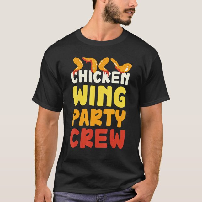 Kycklingvinge Party Crew Hetaste Vingarna Buffalo  T Shirt (Framsida)