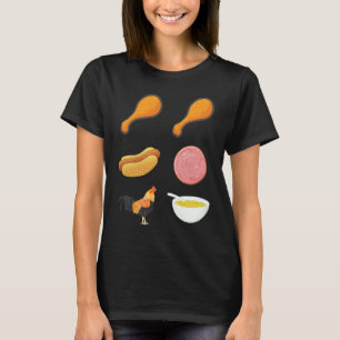 Kycklingvinge varmkorv Bologna och makaroner mat T Shirt