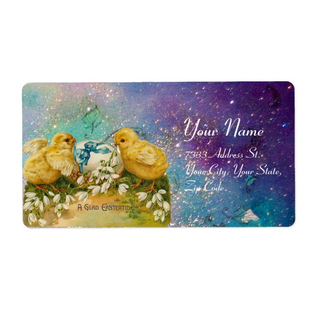 KYCKOR,FLÖDEN,PÅSKÄGG I GULD BLÅSPARKLER FRAKTSEDEL (Framsidan)