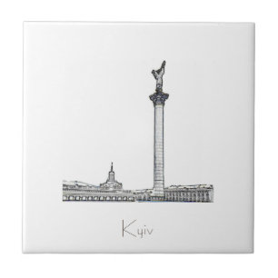 Kyiv/Kiev Ukraina Architecture Sketch Kakelplatta