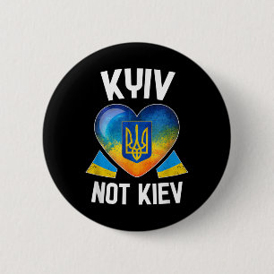 Kyiv Not Kiev _ Ukrainas Flagga Heart Support Ukra Knapp
