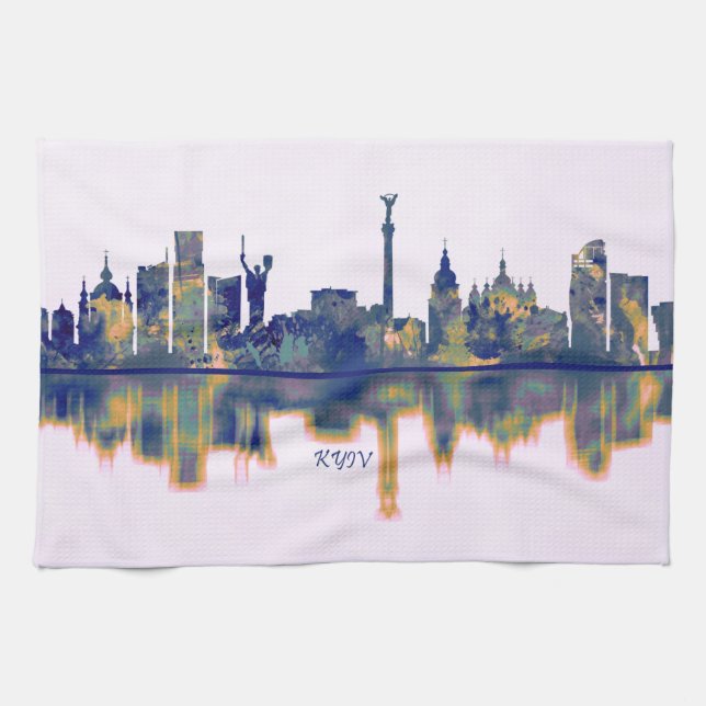 Kyiv Skyline Kökshandduk (Horisontell)