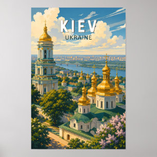 Kyiv Ukraina Illustration Resa Konst Vintage Poster