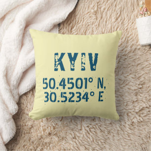 Kyiv Ukraina Latitude & Longitud Distress Kudde