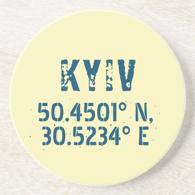 Kyiv Ukraina Latitude & Longitud Distress Underlägg (Framsidan)