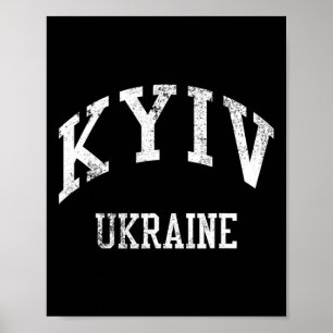 Kyiv Ukraina Retro 70-talet College Sports Stil  Poster