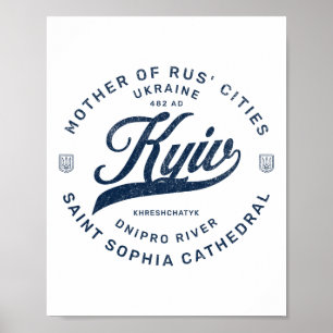 Kyiv Ukraina Retro Poster