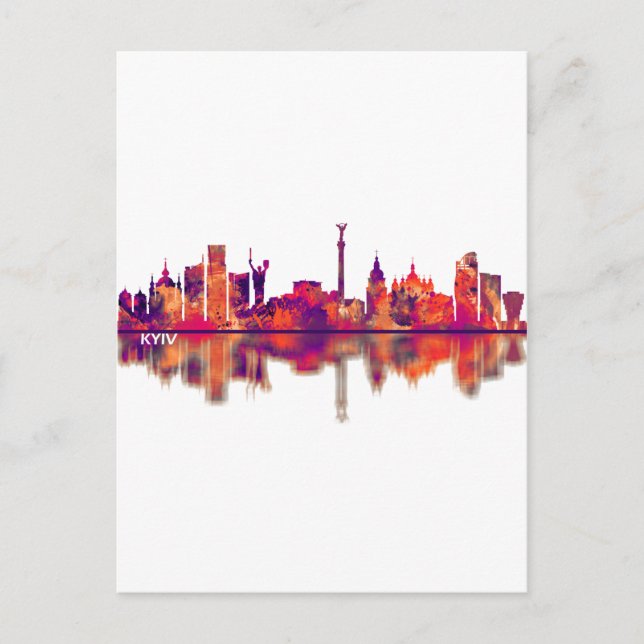 Kyiv Ukraina Skyline Helg Vykort (Framsida)