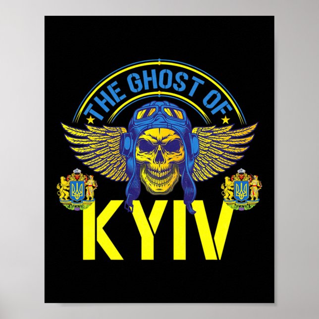 Kyivs spöke står med Ukrainas essfighter S Poster (Framsidan)