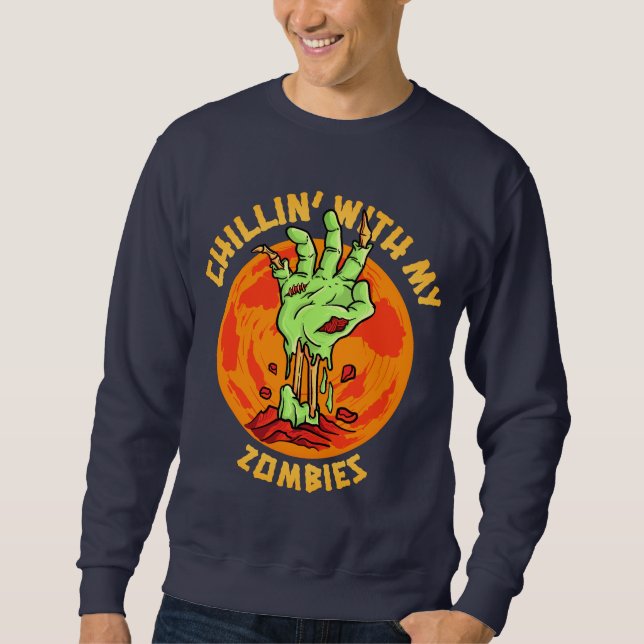 Kyl med min    ZombiesSweatshirt Lång Ärmad Tröja (Framsida)